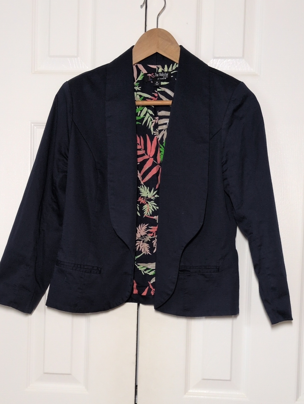 Target The Webster Women's Navy cotton Blazer with Floral Lining 8